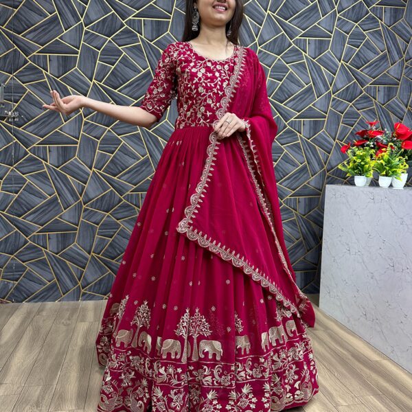 Heavy And Gorgeous Looking Festival Gown