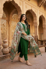 Rayon Kurta Set with Chanderi Digital Print Dupatta | 3 Piece Ethnic Suit - Image 2