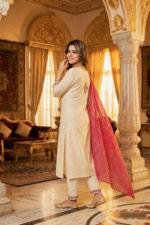 Women White  Ethnic Motifs  Embroidered Regular Thread Work Kurta with Trousers & With Dupatta - Image 3