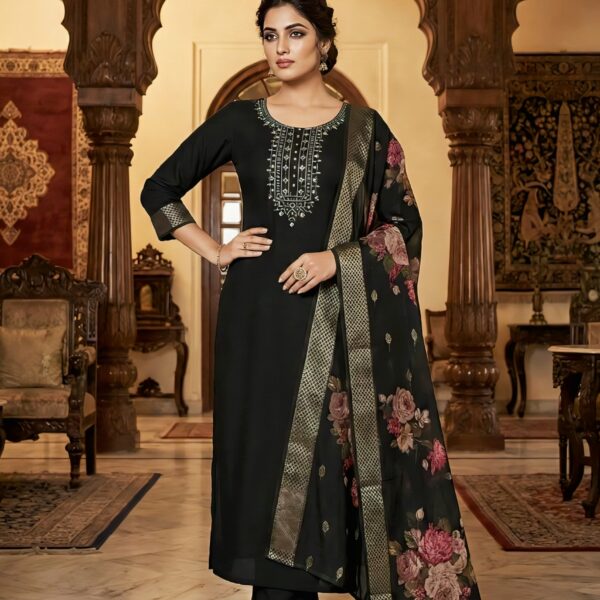 Rayon Kurta Set with Chanderi Digital Print Dupatta | 3 Piece Ethnic Suit