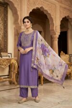 Levender Rayon Kurta Set with Chanderi Digital Print Dupatta | 3 Piece Ethnic Suit - Image 3