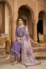 Levender Rayon Kurta Set with Chanderi Digital Print Dupatta | 3 Piece Ethnic Suit - Image 2